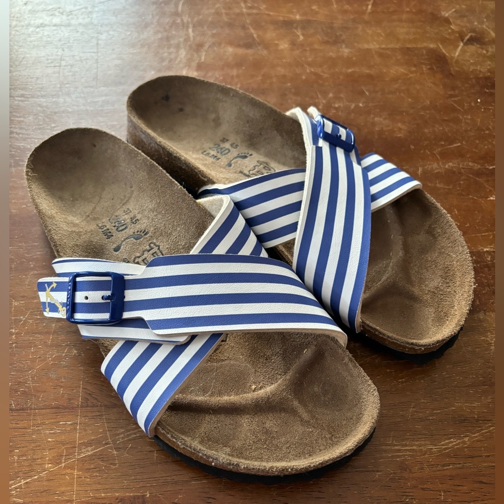 Birkenstocks Birkis Sienna Crossover Adjustable Women’s Striped Sandals Size 37